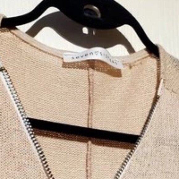 Women's *Seven Sisters* Blouse Zippered Super Lightweight Knite - Mint Size Med - Picture 5 of 6